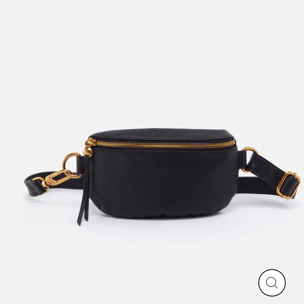 Black HOBO Bag with Gold Accents